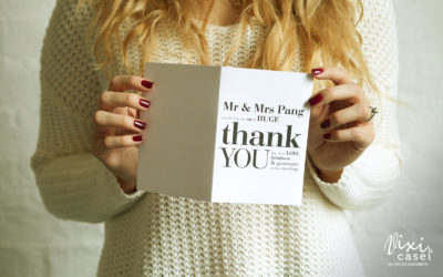 cartão de agradecimento de casamento